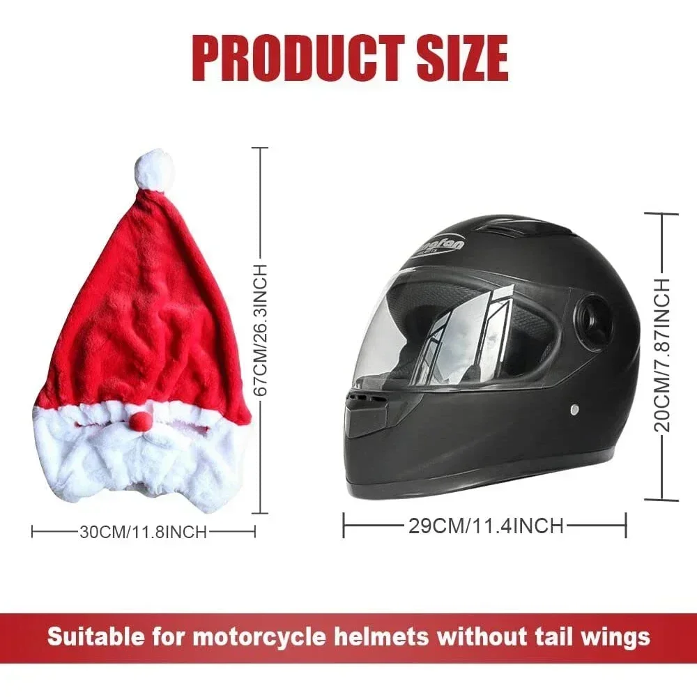 Casco completo de motocicleta de Navidad, cubierta de felpa, sombrero creativo de Papá Noel para casco de motocicleta, regalo de Navidad personalizado para exteriores