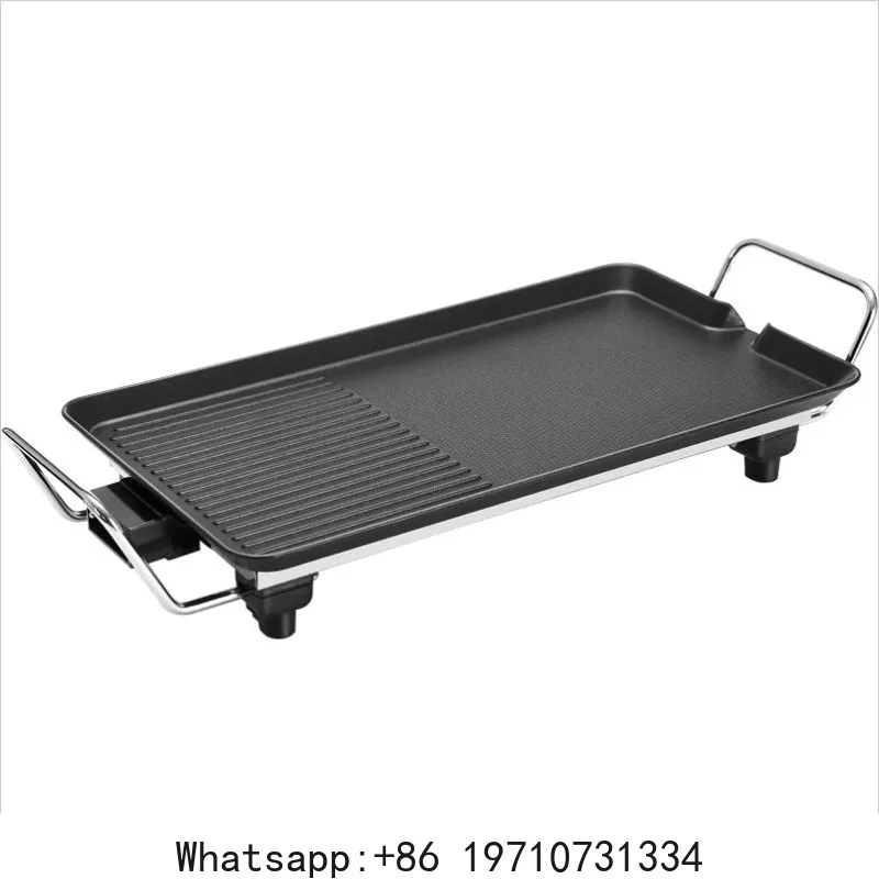 

220V Electric Grill Non-stick Home Appliance DIY Barbecue Food Frying Pan Plate Fast Heating Grill Pan