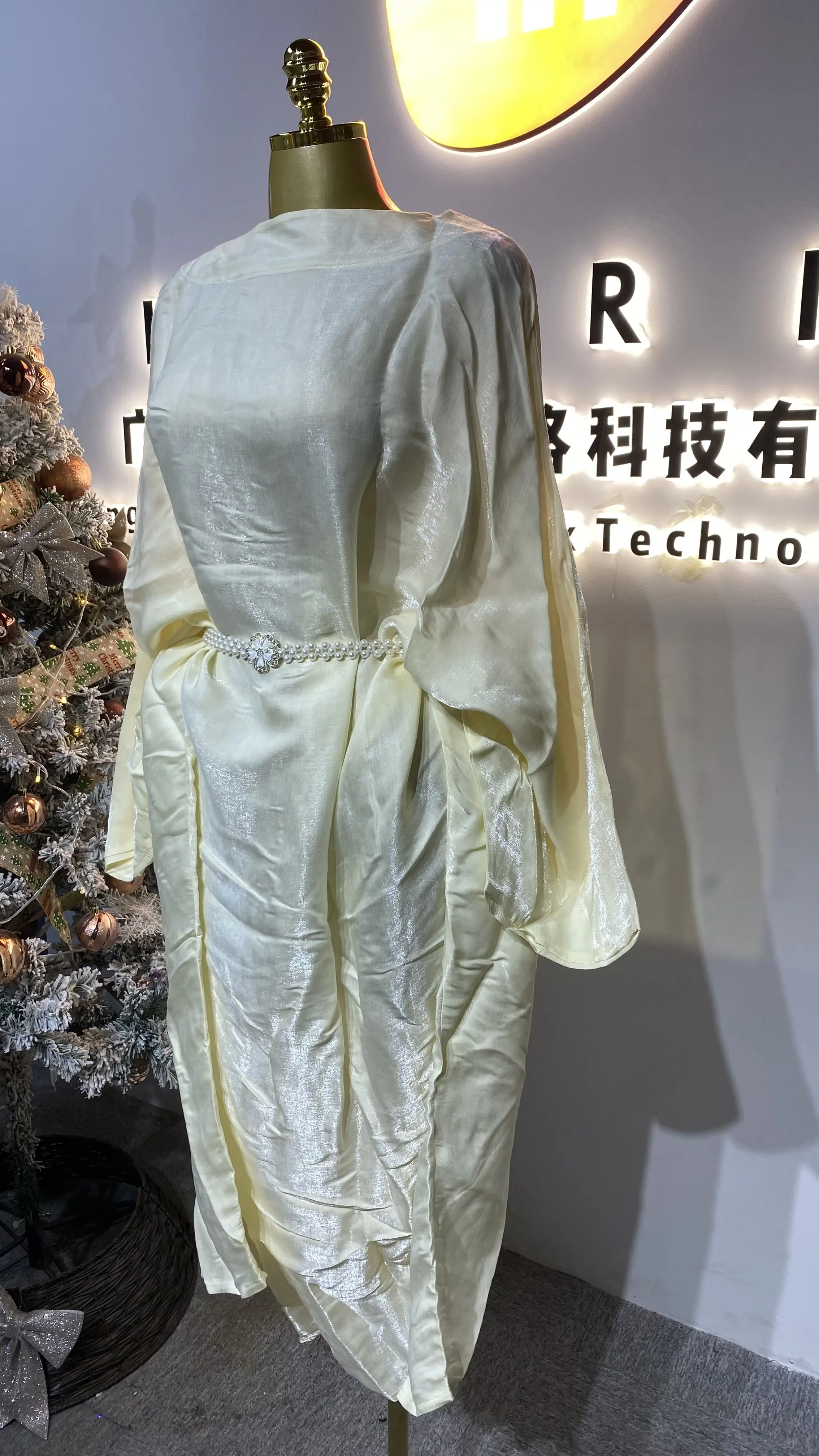 Women's solid color elegant long dress, classic style, luxurious casual dress-GZXX284