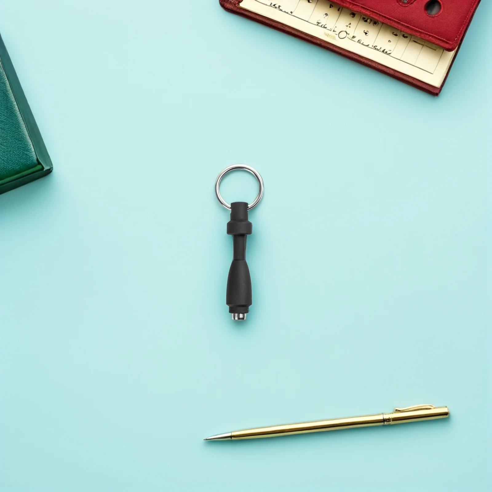 

2pcs Cigar Punch Tool Mini Portable Stainless Steel Silicone Keychain Hole Puncher Compact Cigar Opening Tool Draw Enhancer