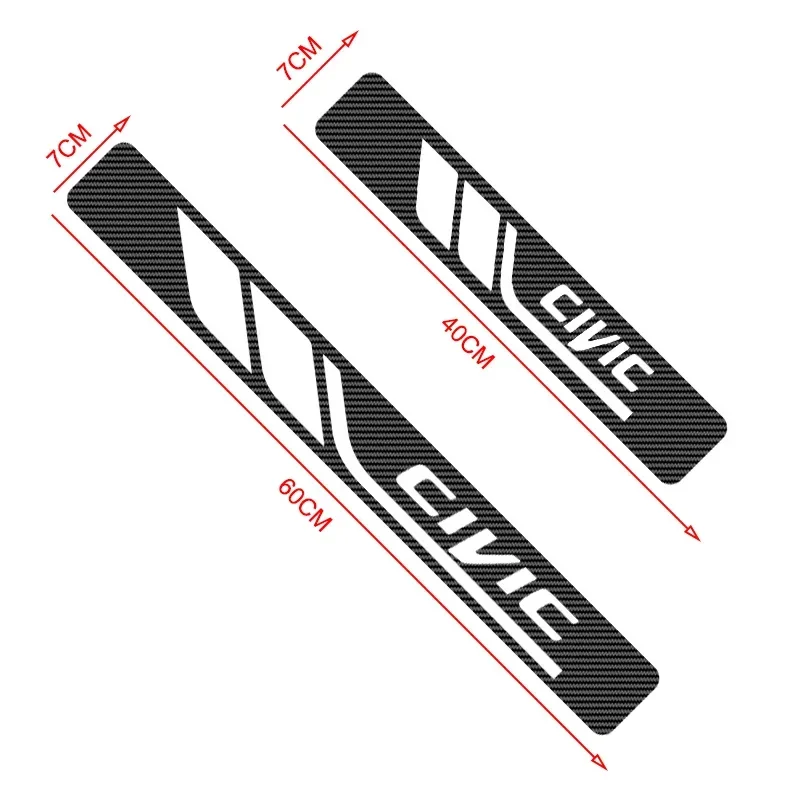 4pcs Car Door Sill Protector Carbon Fiber Sticker Anti Scratch For Honda CIVIC 10TH 8TH 2018 2017 2023 2008 2014 2016 2015 Acces - Image 4