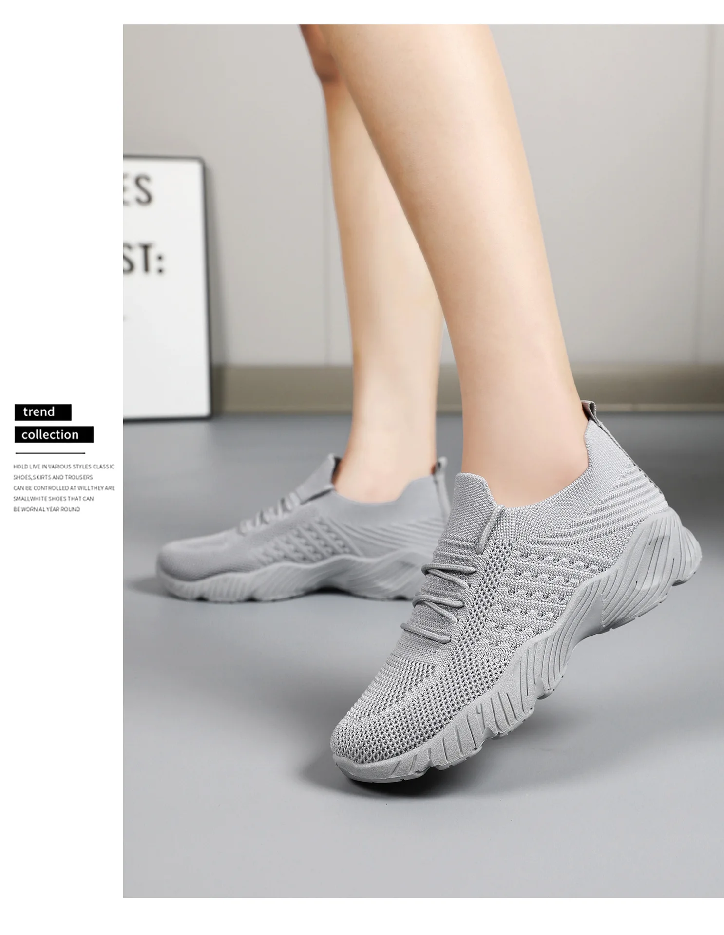 Atmungsaktive Damen-Sneaker aus Flying Weave, leichte, weiche Sohle, für ältere Menschen, Mutter, Wanderschuhe, Sommer-Mesh, rutschfeste, lässige Sportschuhe – Detail 21