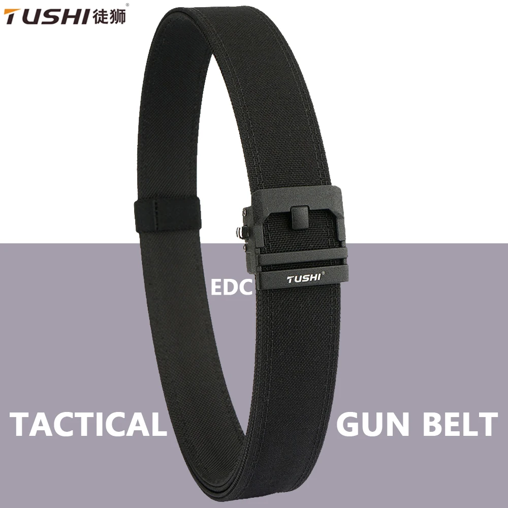 

TUSHI New Tactical Belt Pistol Airsoft Magazine Pouch Outdoor Hunting Men's Metal Buckle IPSC Gun Belt 1100D Nylon Military Belt