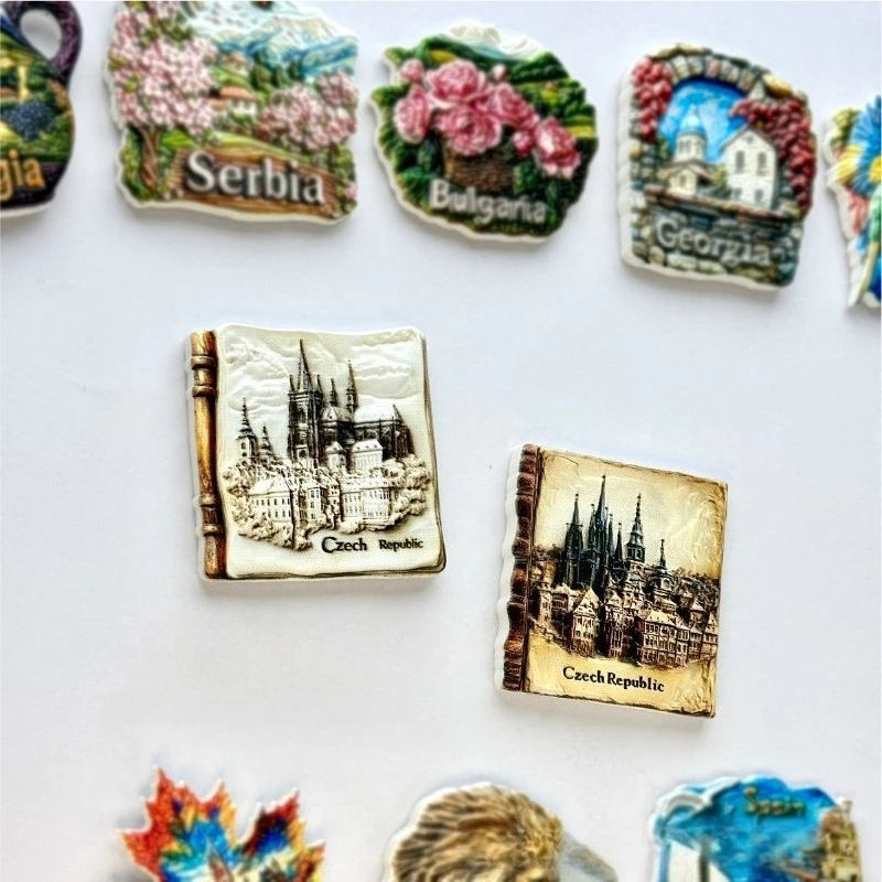 Prague Czech Fridge Magnet - 3D Travel Souvenir Gift Europe Home Decor Creative Magnetic Refrigerator Sticker for Tourists