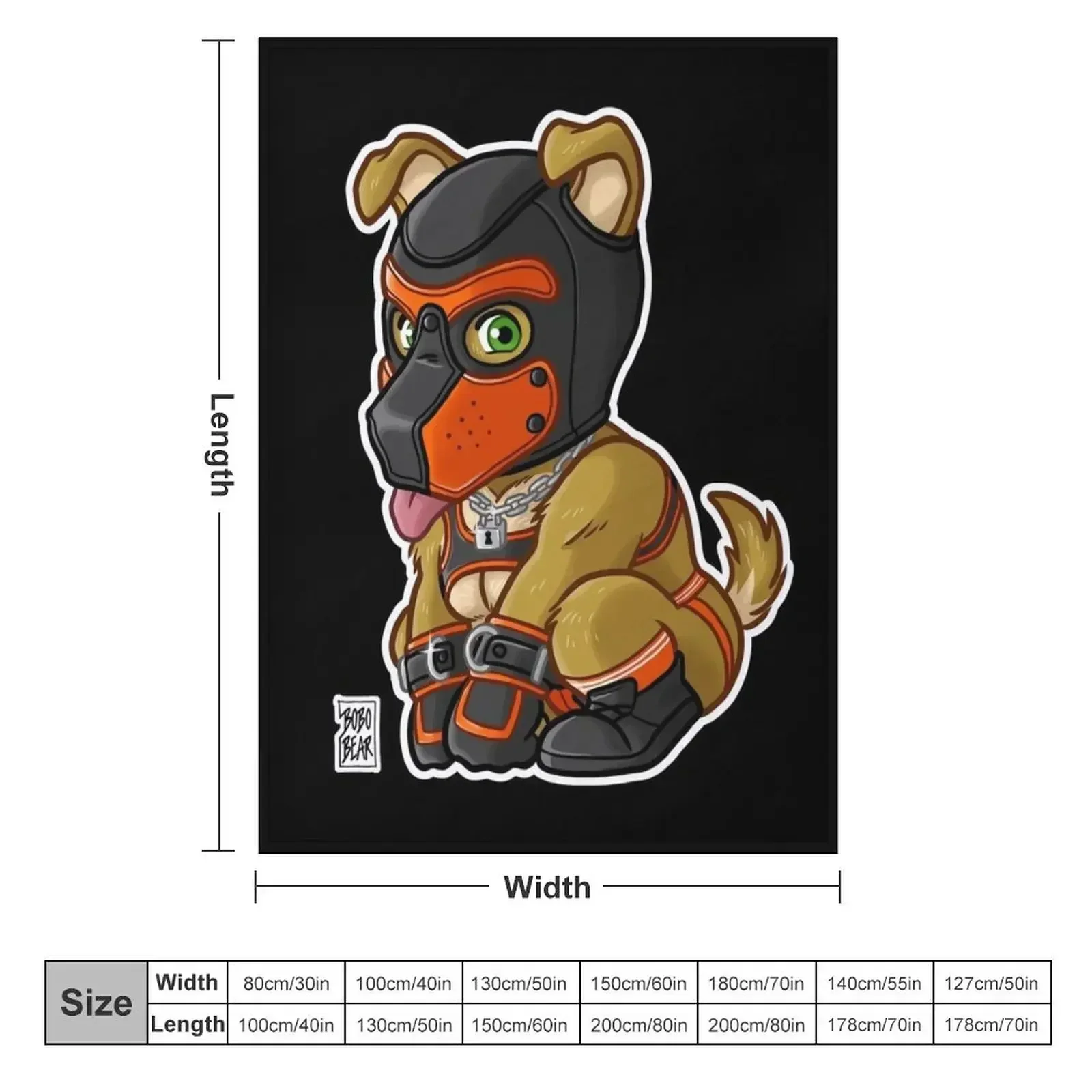 PLAYFUL PUPPY - ORANGE MASK - BEARZOO SERIES Throw Blanket blankets and throws Multi-Purpose Quilt Blankets