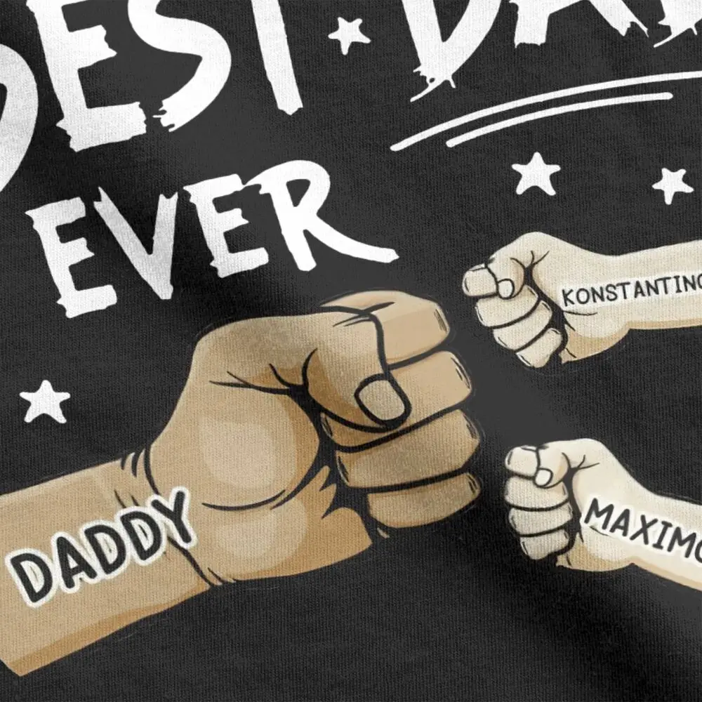 Personalized Name Custom Gift For Dad Father Best Dad Ever T-Shirts Father\'s Day Birthday Gift from Son Daughter Presents Tees