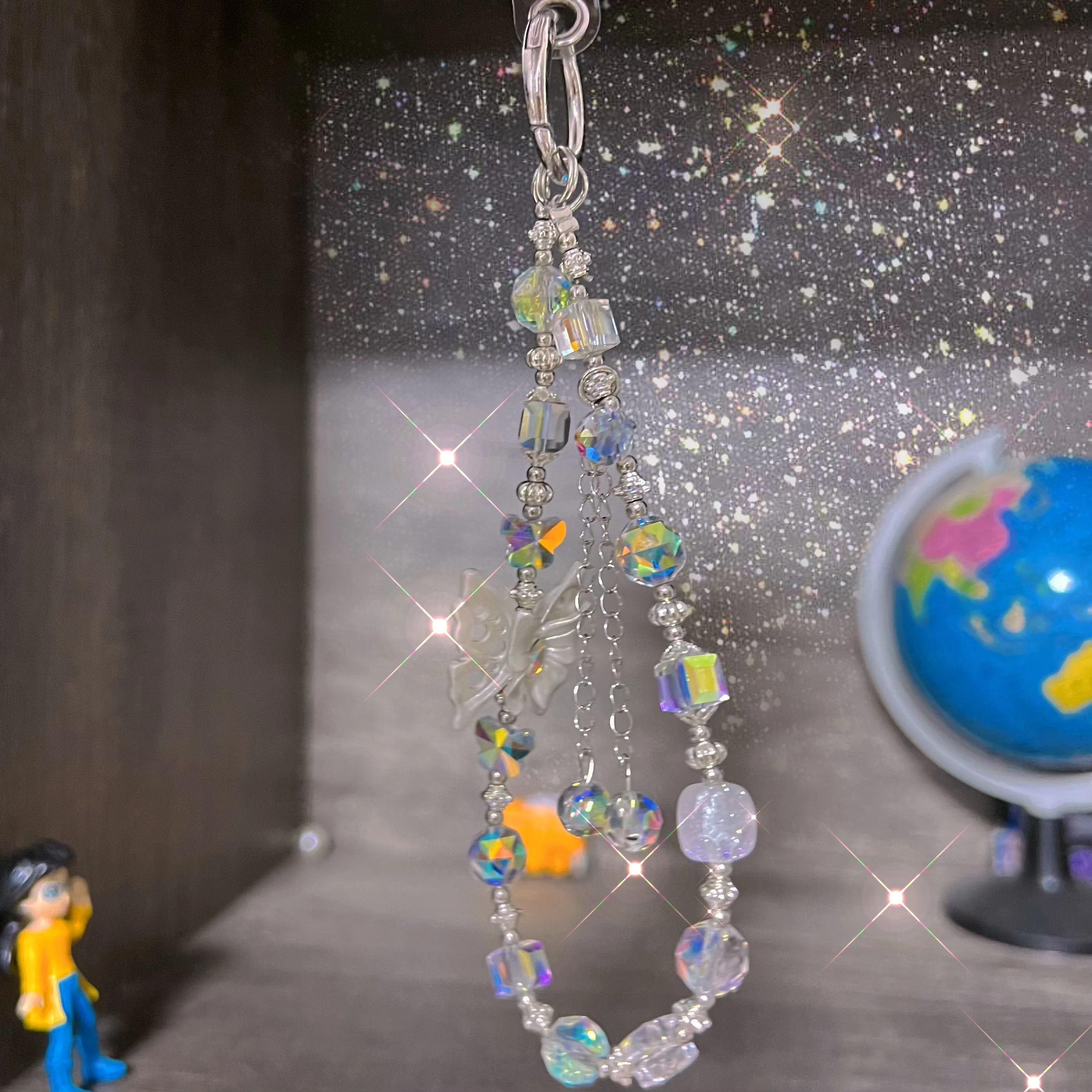 

Wholesale Of Crystal Creative Alloy Butterfly Element Mobile Phone Pendants Car Key Pendants Case Chains And Rope Handmade Girl