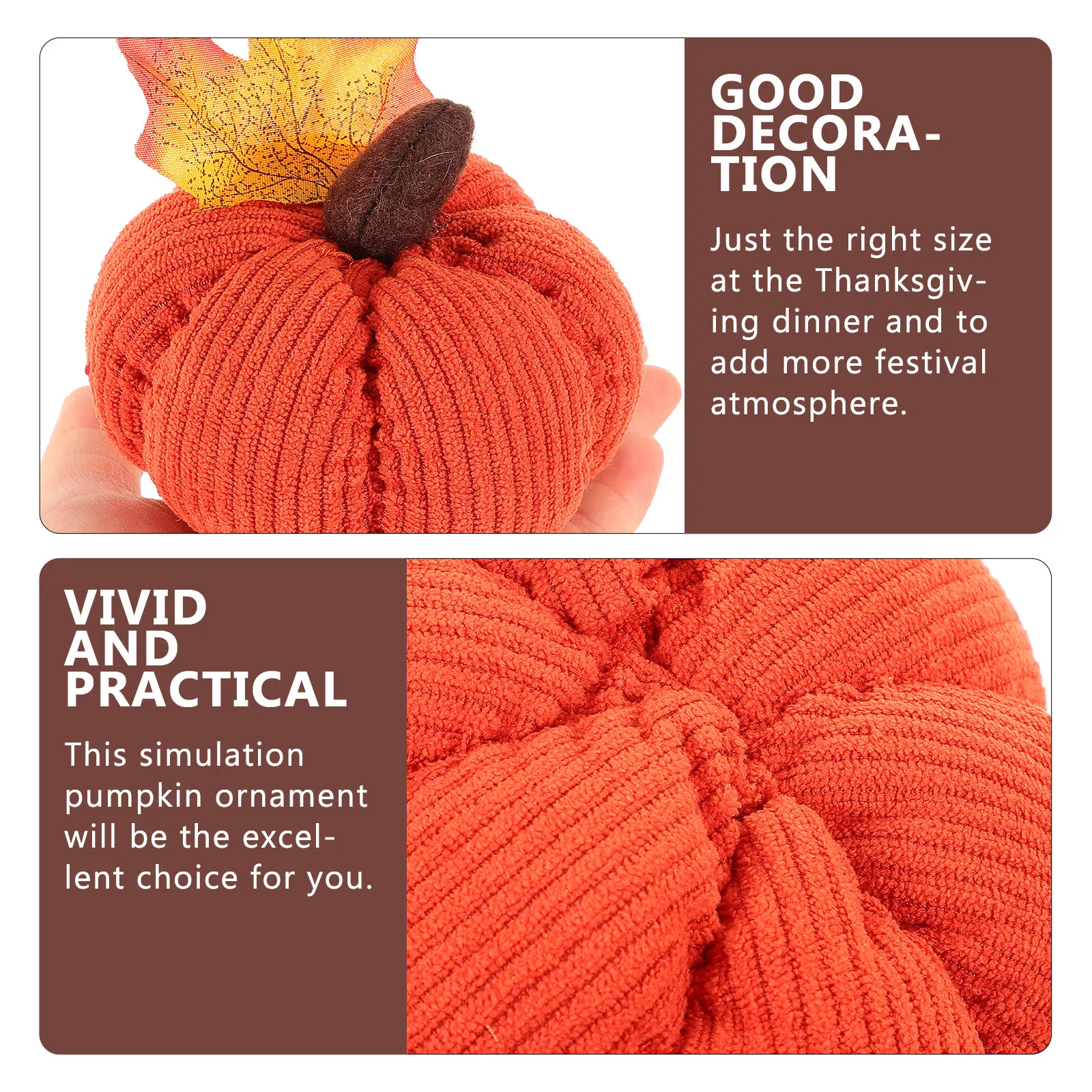 

3pcs Artificial Pumpkin Ornaments Lifelike Simulated Thanksgiving Decorative Pumpkins Harvest Festival Home Tabletop Bedroom