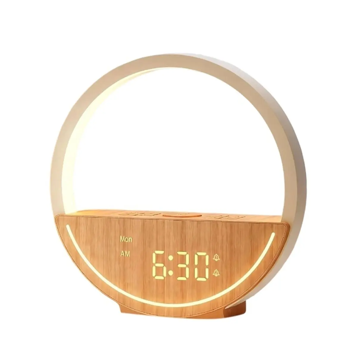 [Vend for]Wake Up Light Sunrise Alarm Clock,White Noise Sound Machine with 20 Soothing Sounds for Heavy Sleepers EU Plug