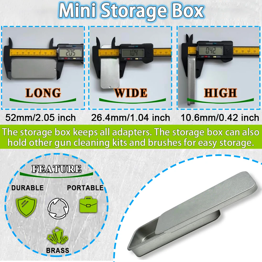 5-teiliges Messing-Reinigungsadapter-Set für Waffen – mit Außengewinde und Innengewinde (5-40, 8-32, 10-32, 5/16-27) für.177/.22/.30/.38 Kaliber Bohrbürsten – Detail 4