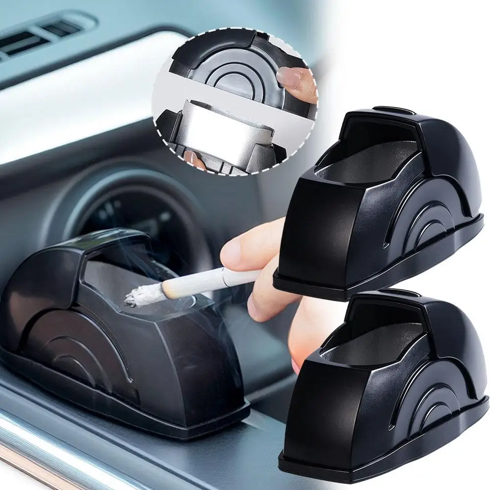 Portable Car Ashtray With Lid Universal Smokeless Cigarette Ash Cup Door Mount Holder Vehicle Interior Smoking Accessory