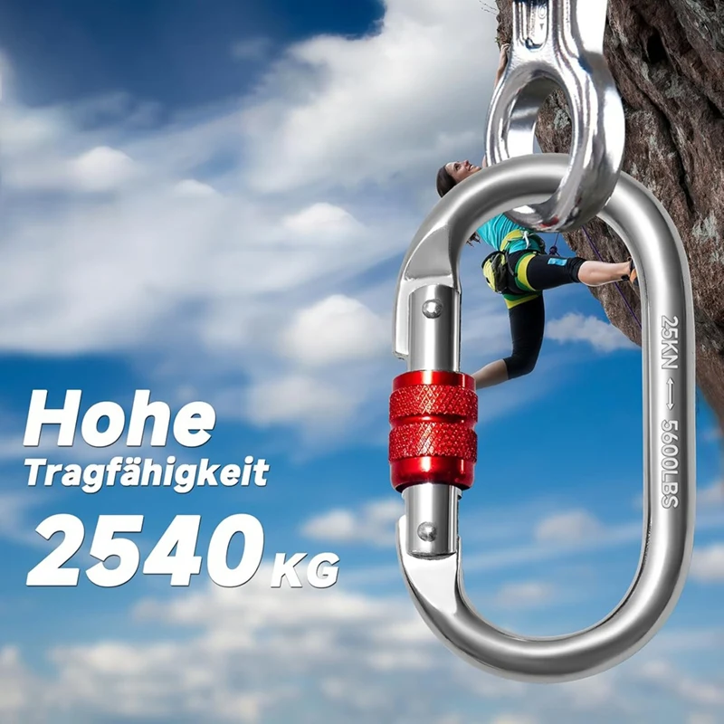 PORK-2 шт. крючки-карабины 25 KN, О-образные крючки-карабины, сверхмощный безопасный карабин, карабин для йоги, гамака, кемпинга