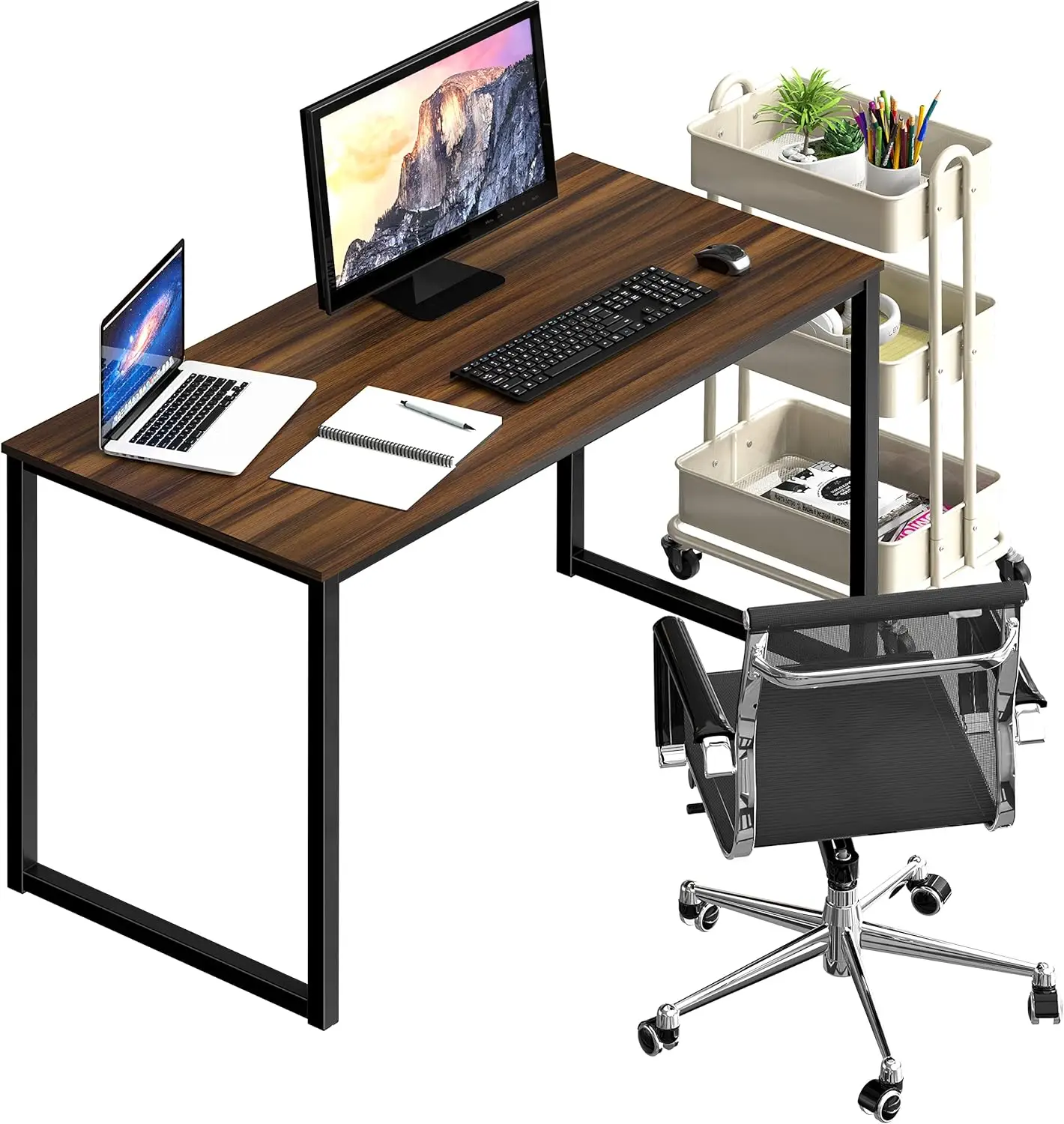 Home office 40 inch walnut computer desk