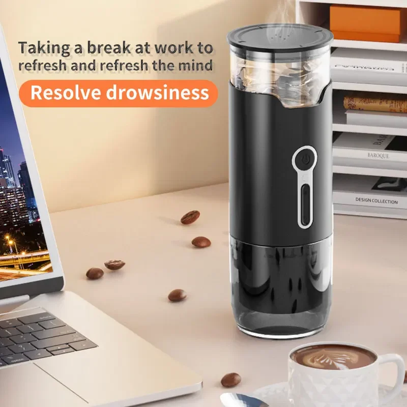 Electric Portable Coffee Machine Portable Italian Espresso Machine for Car & Home 3-in-1 Capsule Powder Travel Coffee Maker