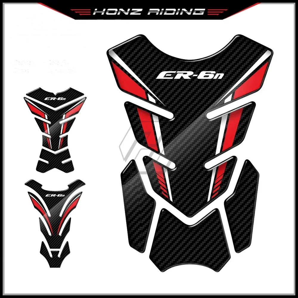 

For Kawasaki ER6N ER-6N All Year 3D Carbon-look Motorcycle Tank Pad Protector Sticker