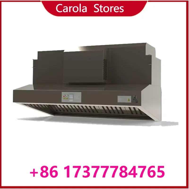 CE Certified Stainless Steel Commercial Range Hood Built-in ESP Smoke Filter Restaurant BBQ Cooking Fume Exhaust Extractor Hood