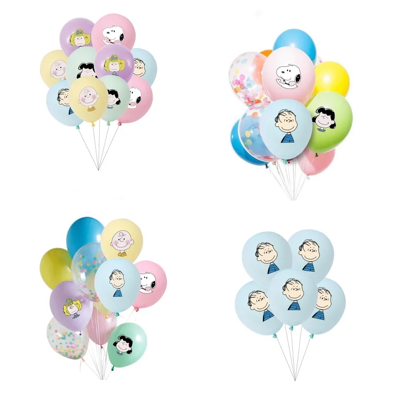 Snoopy Balloon Anime 10Pcs Balloon Child Birthday Party Decorate Girl Boys Balloon Set 12 Inches Gift Toy Balloon Wholesale