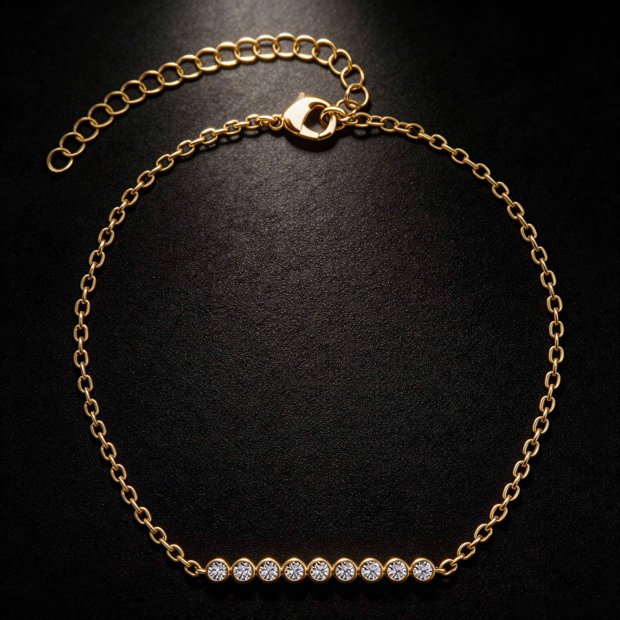 

Теннисный браслет на ногу с круглыми камнями в оправе, украшенный кристаллами Swarovski, из позолоченной меди, женские украшения, летний подарок