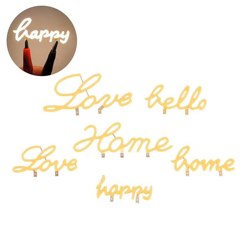Decoração de Letra de Amor com Diodo LED Micro Filamento Edison COB 3V para Festas e Aniversários