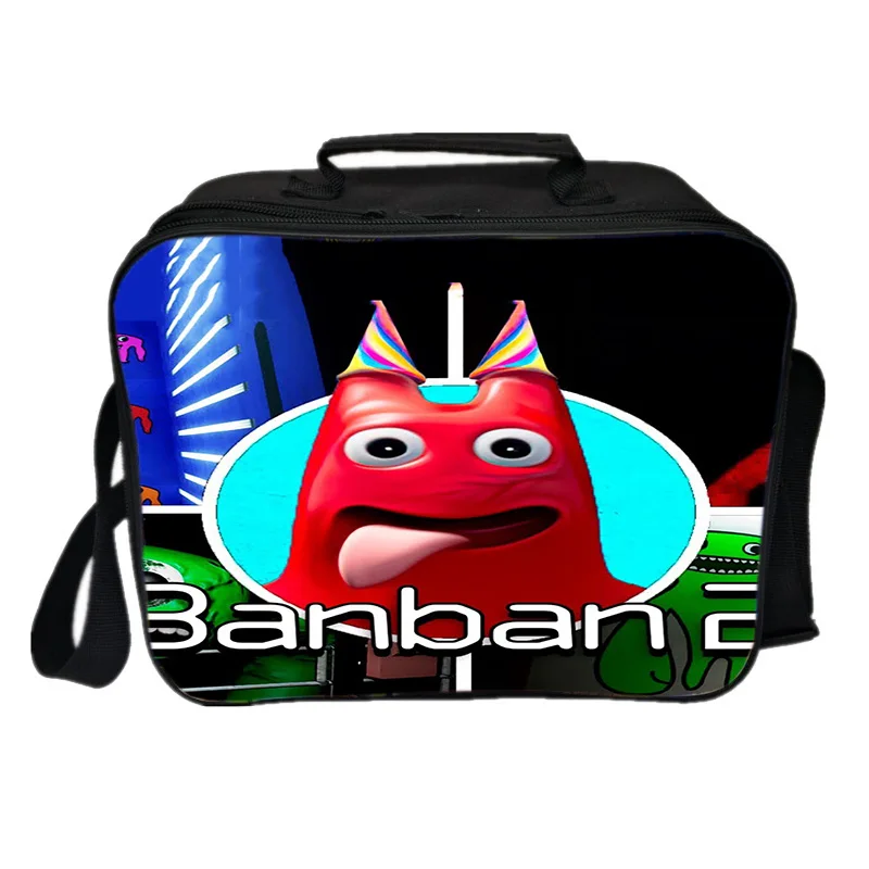 Garten de BanBan Cartoon Print Lunch Bag, Grande capacidade, lancheira de isolamento portátil, Tote de piquenique ao ar livre, Bento Bag do estudante, Nylon