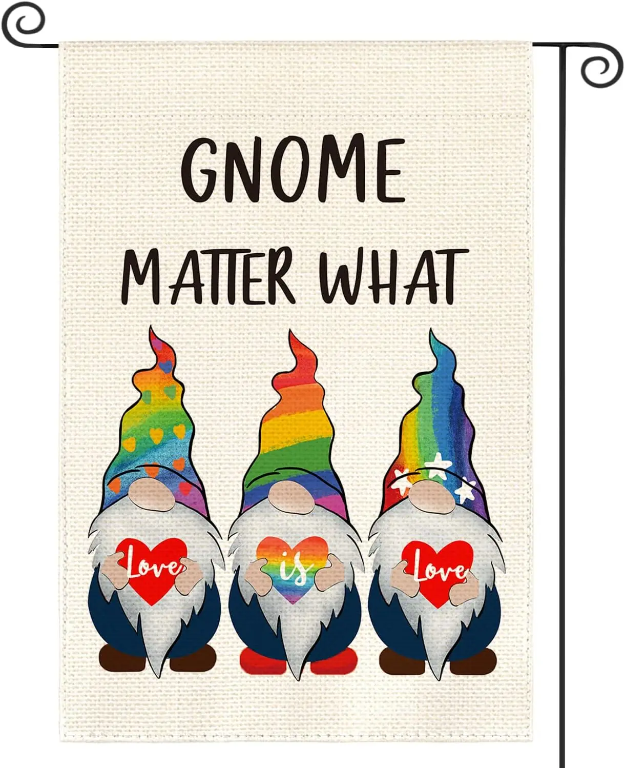 AVOIN-Rainbow Love Is Love جنوم فخر علم حديقة ، على الوجهين ، قلب حب ، LGBTQ ، موكب مجتمعي ، حفلة عطلة ، ساحة ، في الهواء الطلق