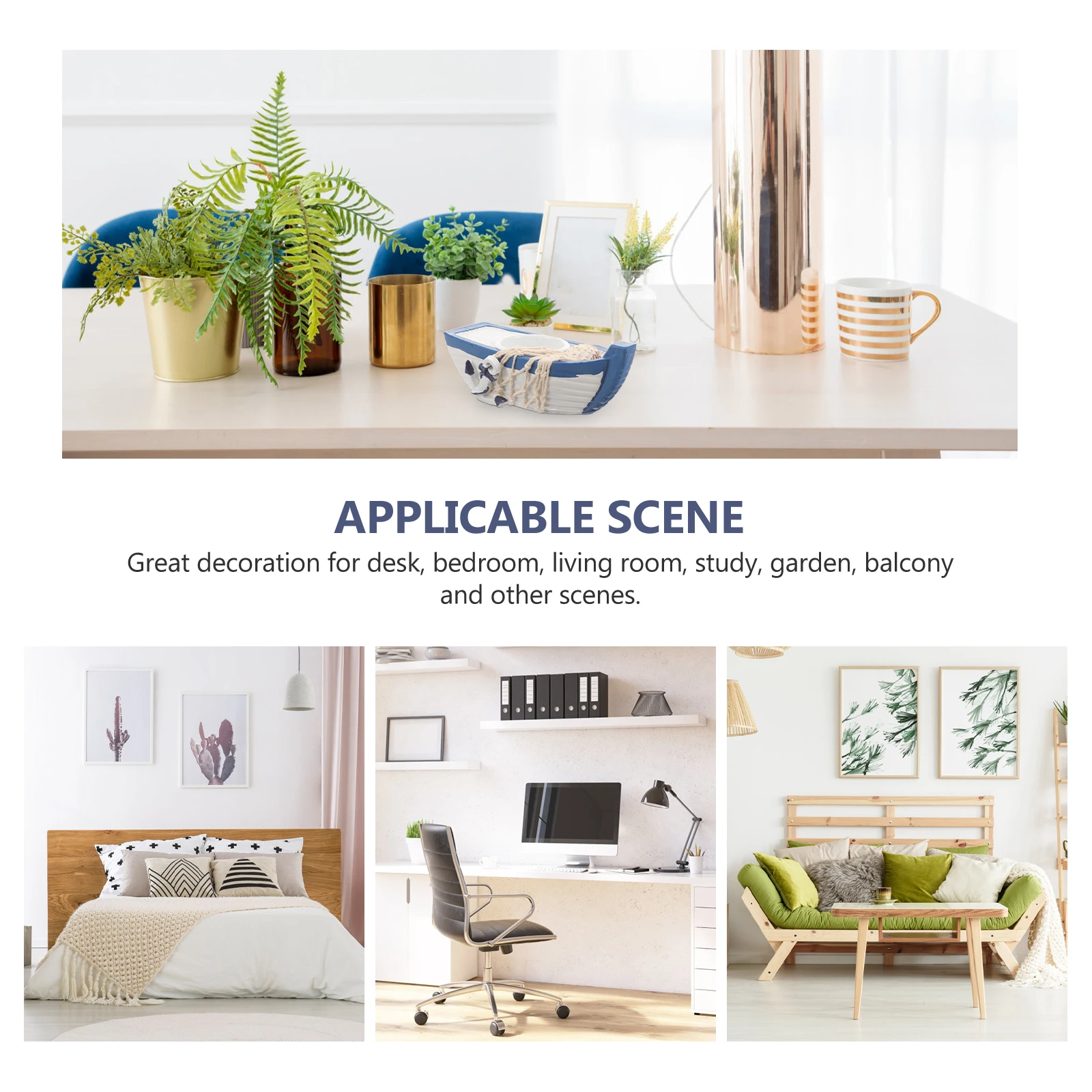 

Nautical Resin Holder Boat Candlestick Decorative Tea Light Holder Sturdy Stand For Home Party Wedding Ocean