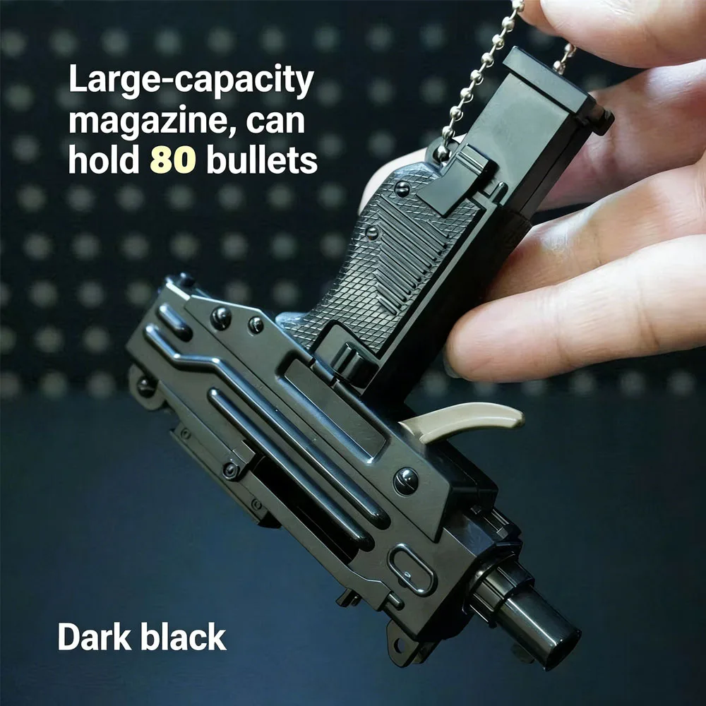 Mini Submachine Model Keychain 3D Print Gun Key Chain Pendant Tiny Pistol for Bag Car Key Holders Gift Kids Men Collection