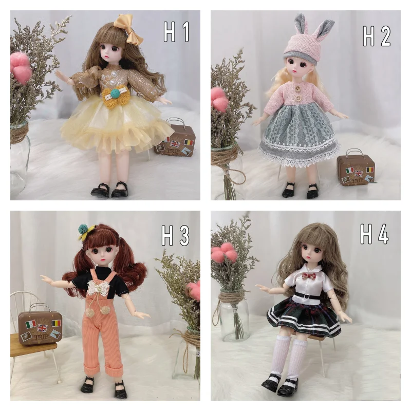 Full Set 1/6 Anime Bjd 30cm Bjd Dolls Princess With Clothes 23 Joint Movable Body 3D Eyes Girls Dress Up Birthday Gifts Toys