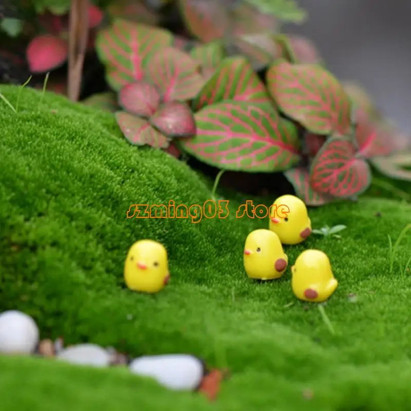 Conjunto H9EC 5 figuras miniatura pintinho amarelo para crianças da sala e presentes dando desktop jardim Decors