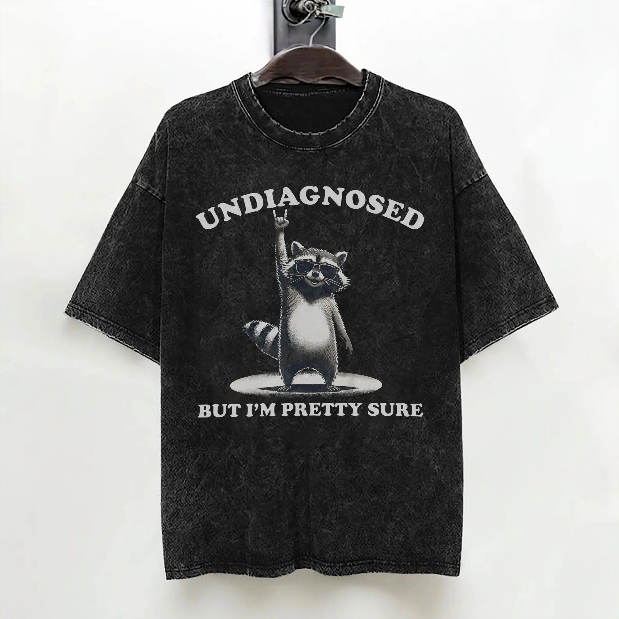 Undiagnosed But I'm Pretty Sure Vintage Washed T Shirts Streetwear Hip Hop Fashion T-Shirt Tees Tops for Men Women Cotton Street