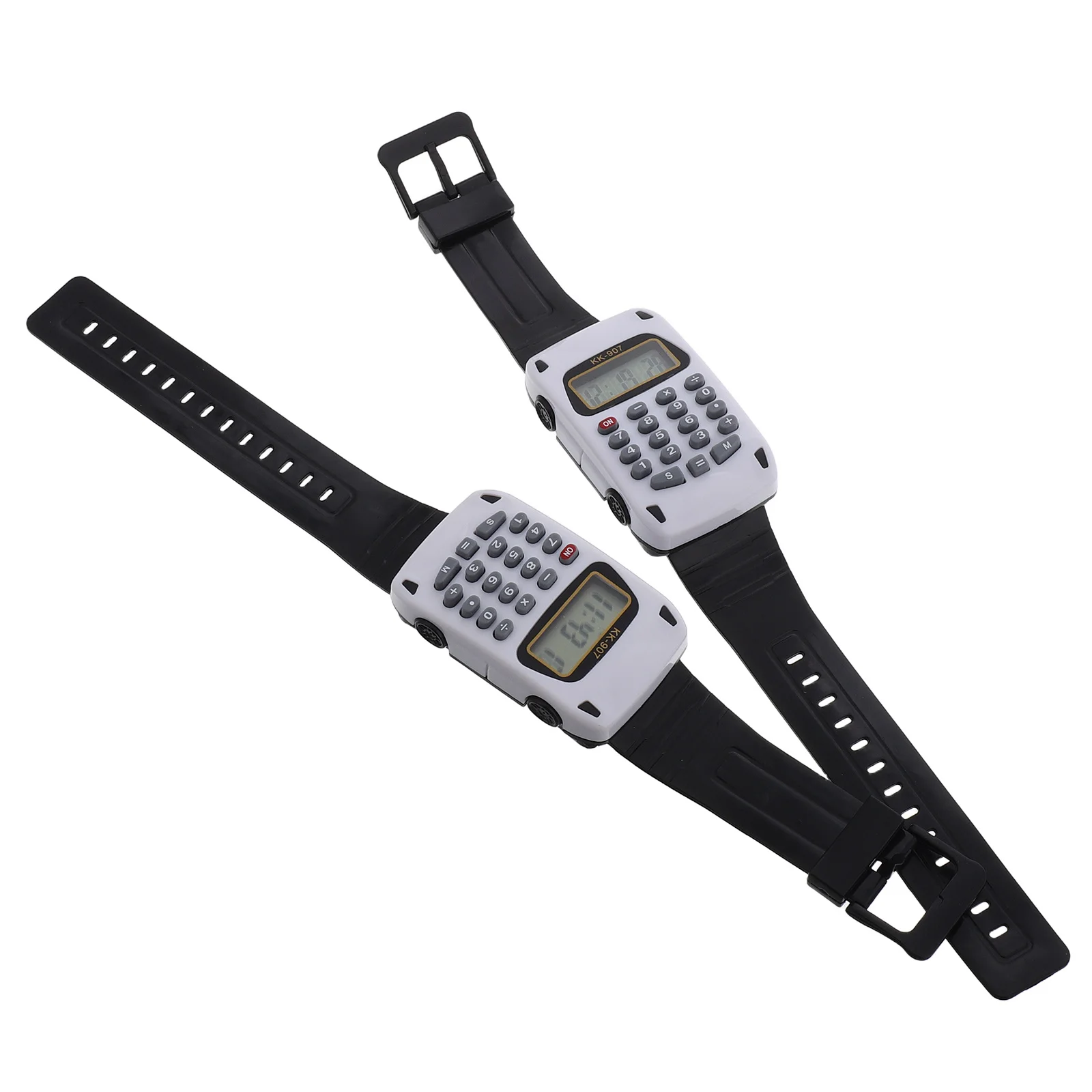 2 قطعة ساعة آلة حاسبة للأطفال محمولة متعددة الوظائف ساعة يد رقمية للأطفال مع عرض واضح أداة تعلم الرياضيات المدرسية