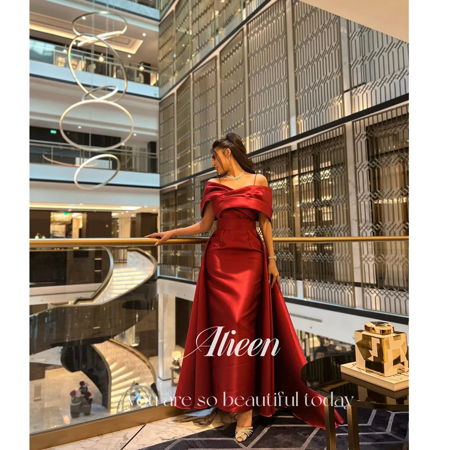 

Aileen Women's Prom Dress Customized Luxurious Women's Evening Dresses for Special Occasions فساتين سهرة Satin Vestidos De Festa