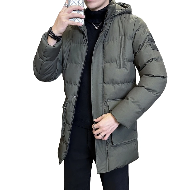 

Hooded Collar Parkas Solid Color Men's New Lightweight Down Jacket Winter Outdoor Sports Jacket Cold Protection Men's Clothing
