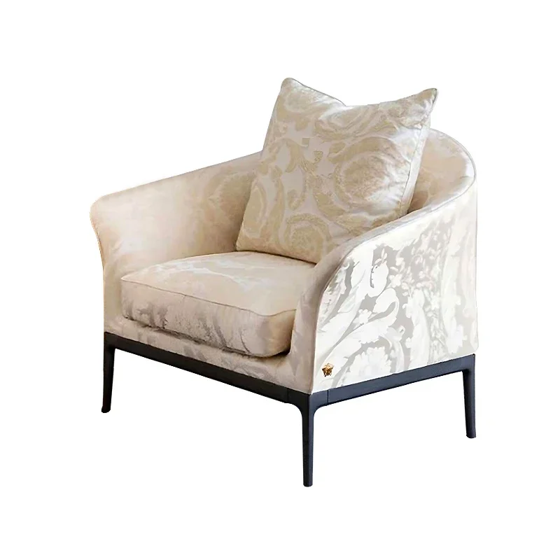 

Italian light luxury leather sofa chair single chair household backrest leisure chair