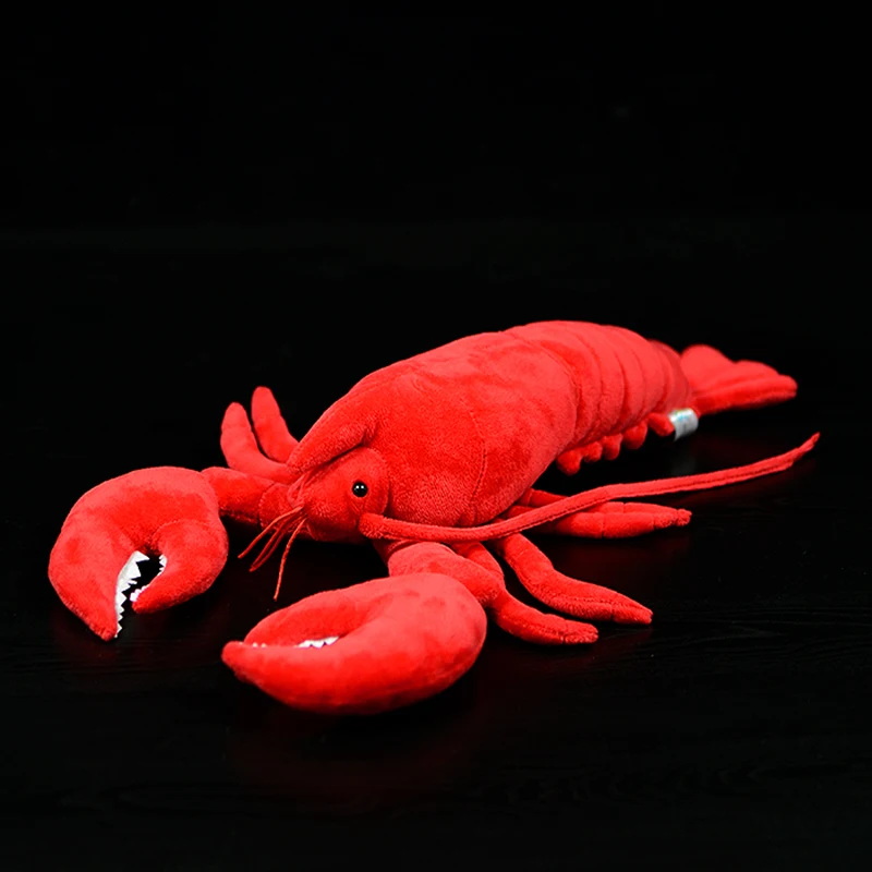 35cm Cute Big Lobster Soft Plush Toy Stuffed Real Doll Simulation American Lobster Palinuridae Sea Animal Model Gift