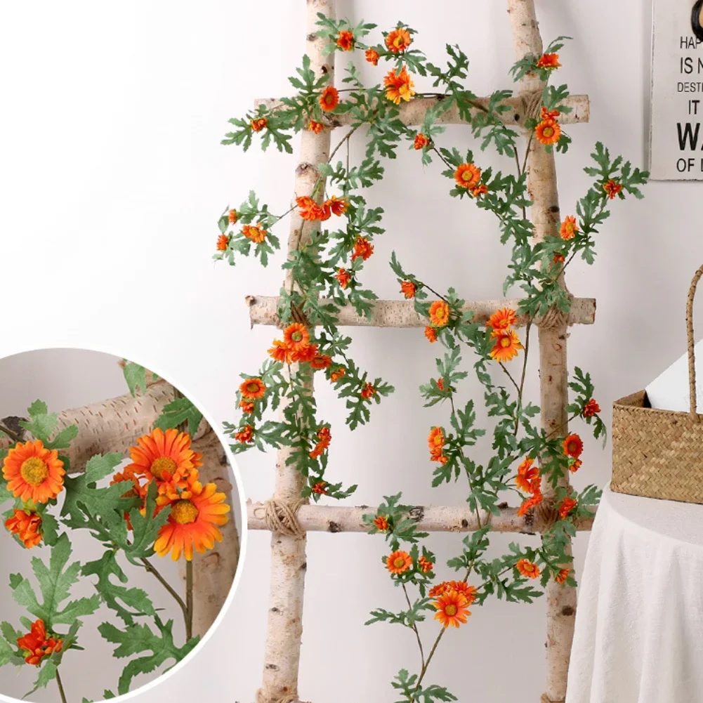 Decorative Daisy and Sunflower Artificial Flower Garland Vine 175cm Simulation Floral Vine for Home and Event Enhancement