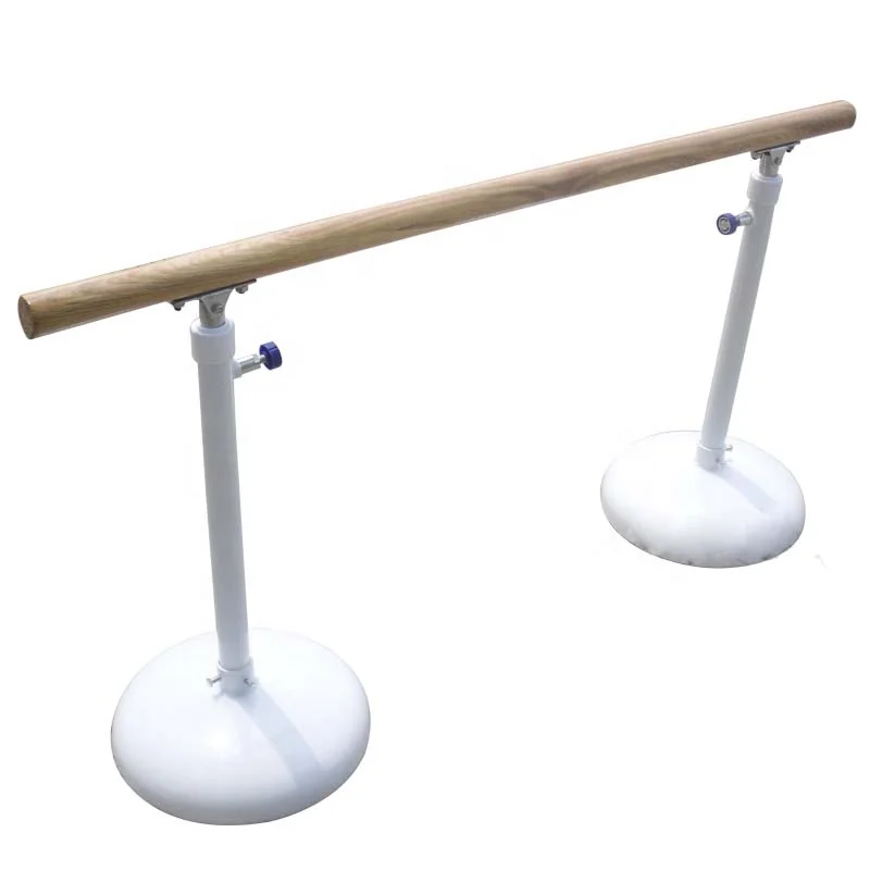 Adjustable Height Portable Double Horizontal Bar Gymnastics Bar with Casting Iron Base and Natural Colorpromote sales