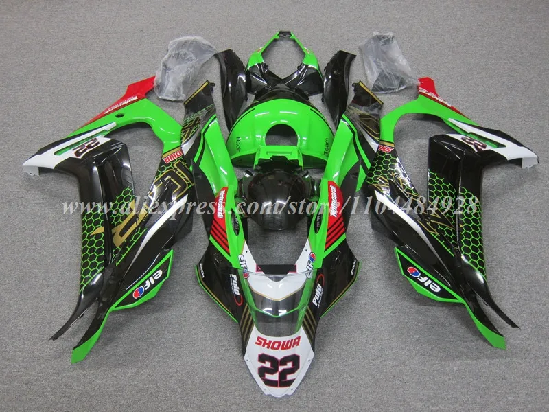 4Gifts New ABS Motorcycle Fairings Kit Fit For Kawasaki ZX-10R 2016 2017 2018 2019 16 17 18 19 Bodywork Set Red Green + Tank