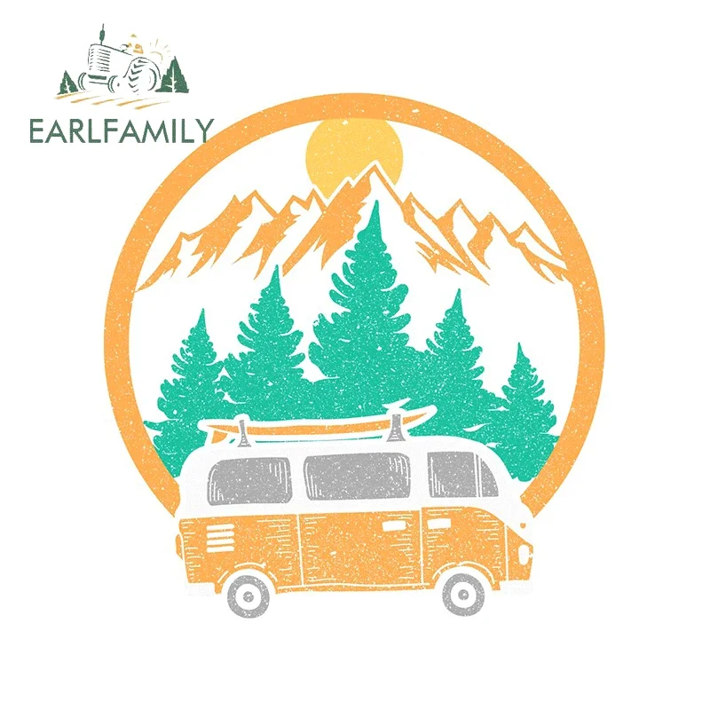 EARLFAMILY 13cm x 12.3cm For Funny Sleeping Camping Fine Decal Windshield Car Stickers Car Door Protector Funny Decoration