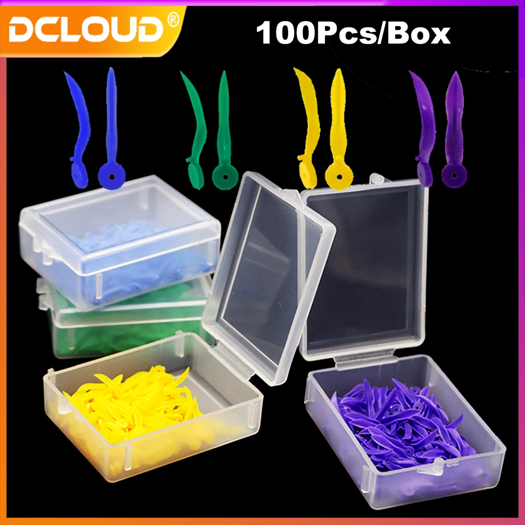 

100pcs/Box Disposable Dental Wedges, Medical Grade Plastic Arc Wedges with End Hole - 4 Sizes for Diastema & Matrix System