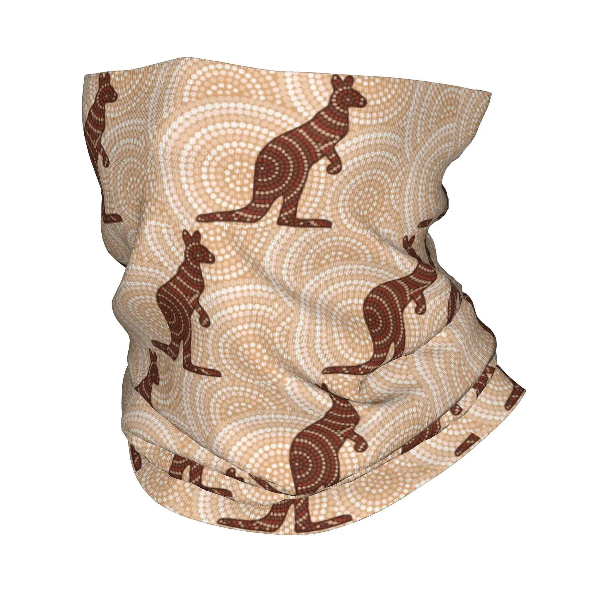 

Kangaroo Art Ethnic Style Bandana Neck Gaiter Printed Face Scarf Multifunction Headwear Running Unisex Adult
