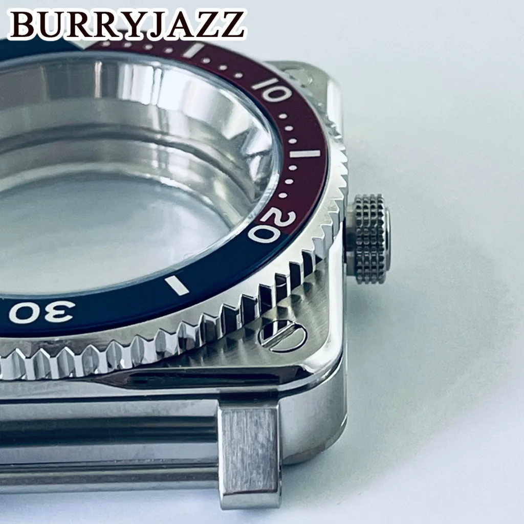 BURRYJAZZ 42Mm SKX007 Casing Jam Tangan Persegi Casing NH35 Cocok untuk Gerakan NH35 NH36 7S26 4R Seiko SKX007 Pilot Kokpit Pengganti Casing Pria