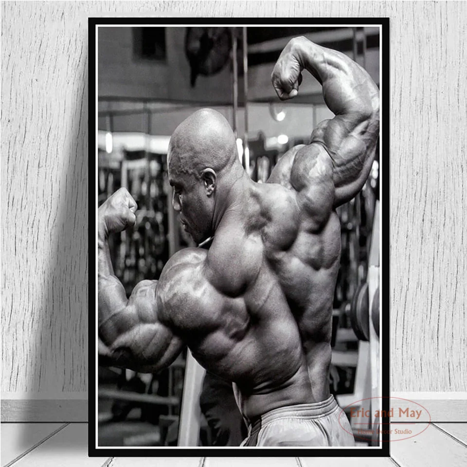 Poster Ronnie Coleman Sports Star Muscular Man Poster And Print Wall Art Canvas Pictures Painting Hot Retro For Bedrooms Obrazy