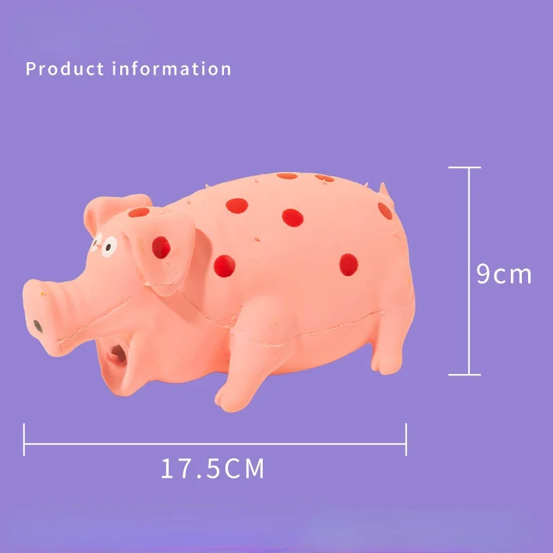 Squeaky Pig Dog Toy Durable Rubber Pig Squeaker Dog Puppy Chew Toys Latex Interactive Cute Toy for Small Medium Large Dogs