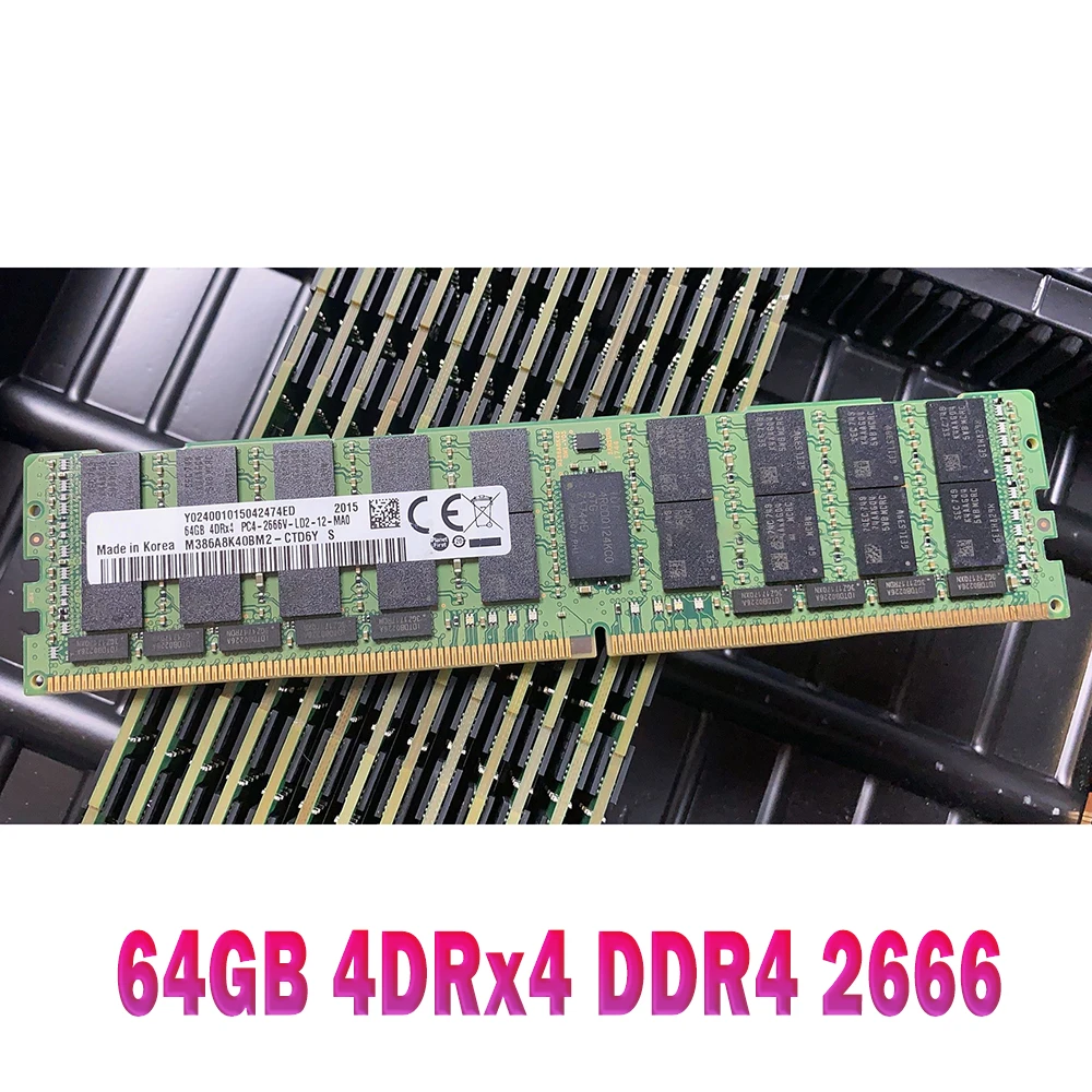

1PCS RAM 64G PC4-2666V ECC LRDIMM Server Memory For Samsung M386A8K40BM2-CTD6Y 64GB 4DRx4 DDR4 2666