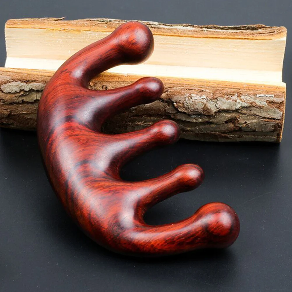 

1Pcs Wooden Comb Portable Wide-Tooth Round Bead Hair Massage Comb Stress Relief Household Hairdressing Tool Red