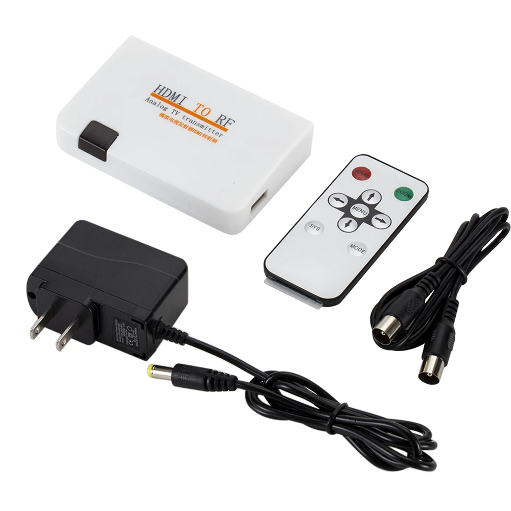 HDMI-Compatible To Rf Coaxial Modulator Converter Box Analog Signal TV Transmitter Box with Remote Control for TV
