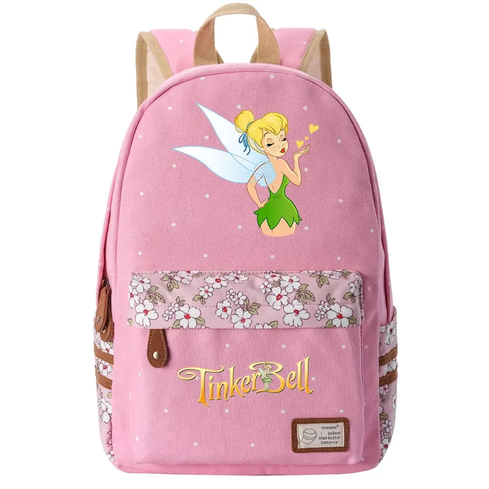 New Tinker Bell Birthday Gift Boy Girl Kids School Book Bags Teenagers Schoolbags Women Bagpack Canvas Travel Laptop Backpack