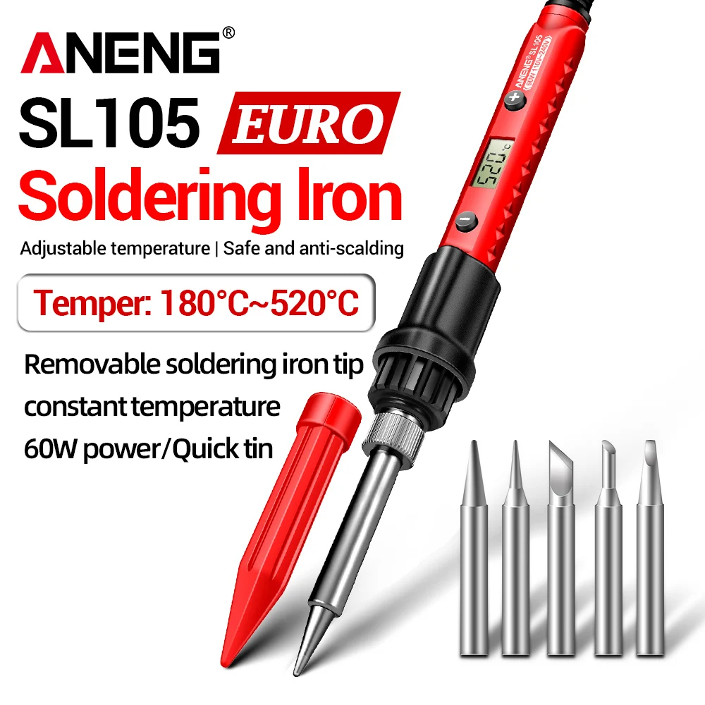 Electric Soldering IronANENG SL105 Digital Display Adjustable Temperature SL104 Adjustment Knob Professional Welding Repair Tool