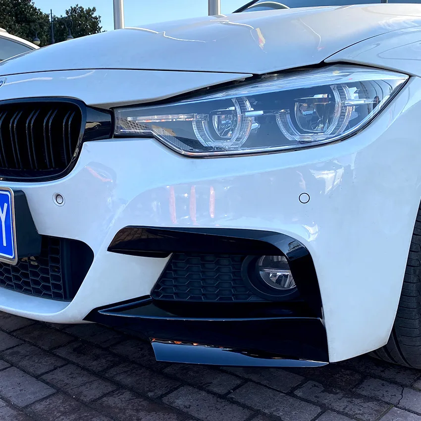 1 Pair Car Front Bumper Lip Splitter Canards Spoiler For BMW F30 F31 M Sport 2012-2019 Fog Lamp Eyebrow Frame Cover Grille view 6